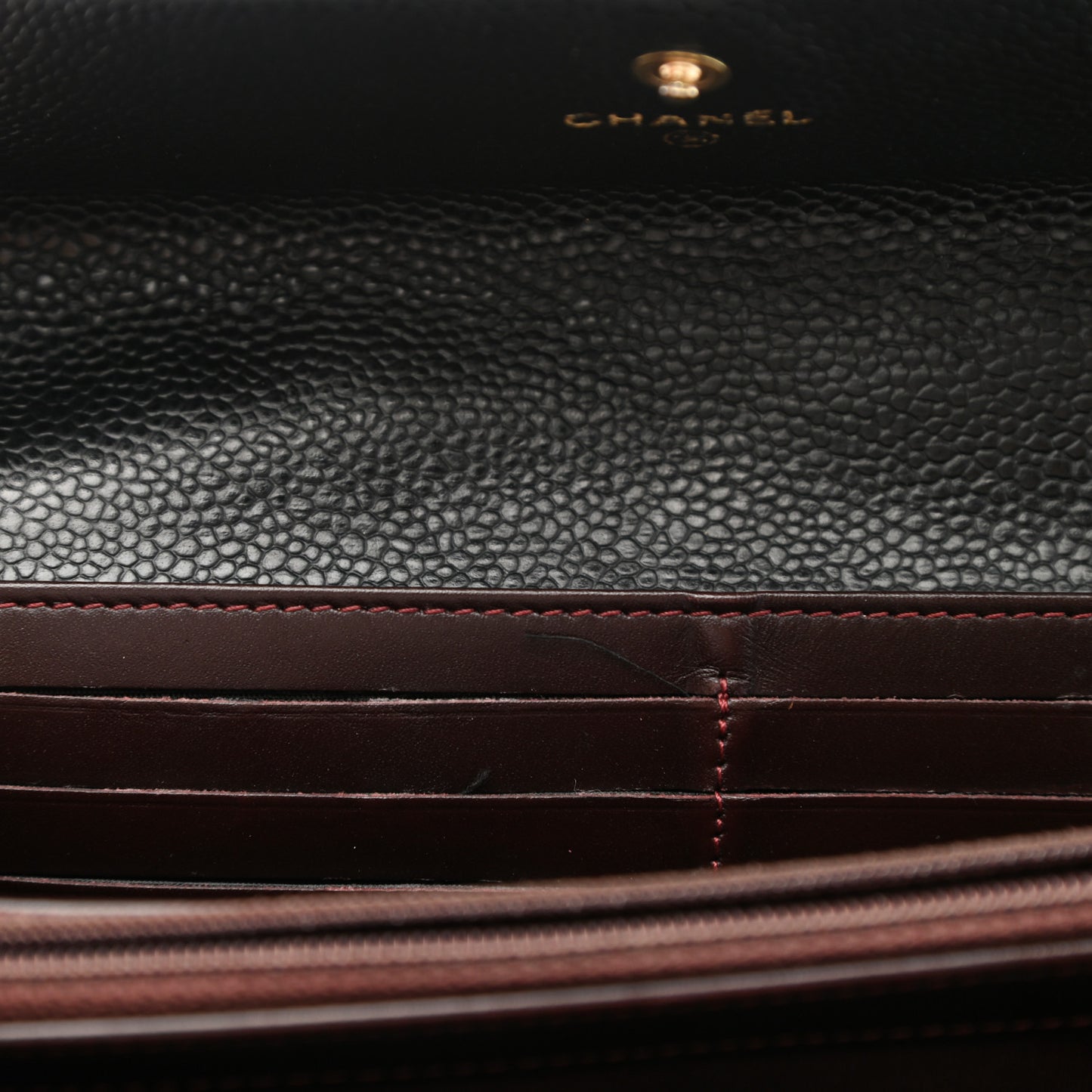 Caviar Quilted Large Gusset Flap Wallet Black