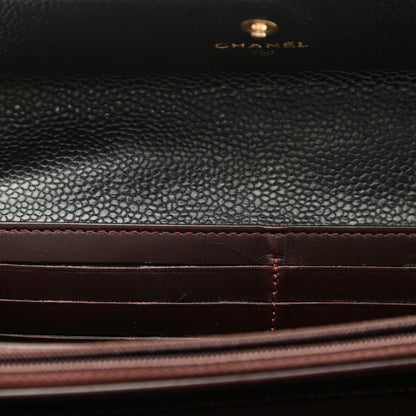 Chanel Caviar Quilted Large Gusset Flap Wallet Black 9 of 14