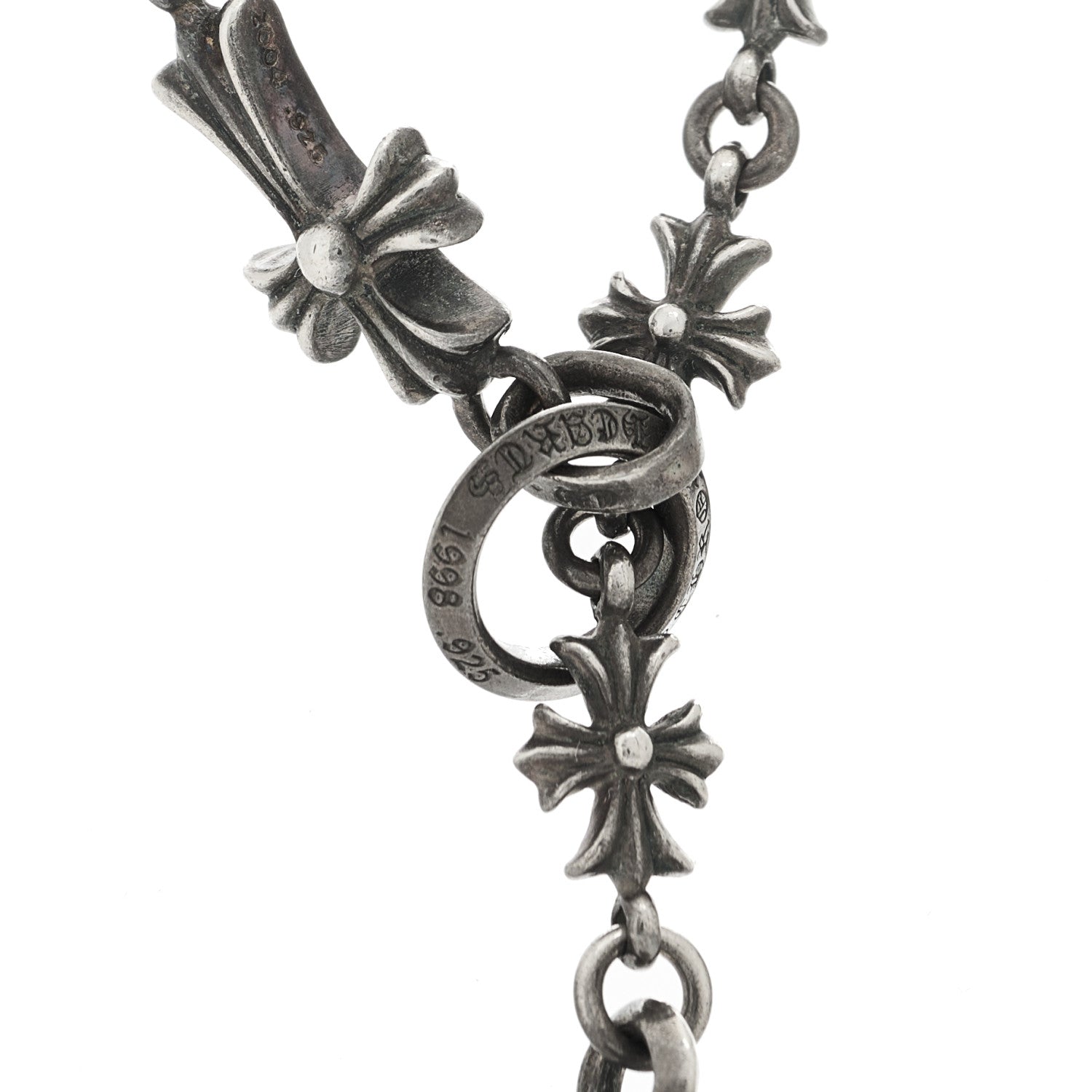 Chrome Hearts Sterling Silver Lariat Cross Pendant Necklace 5 of 5