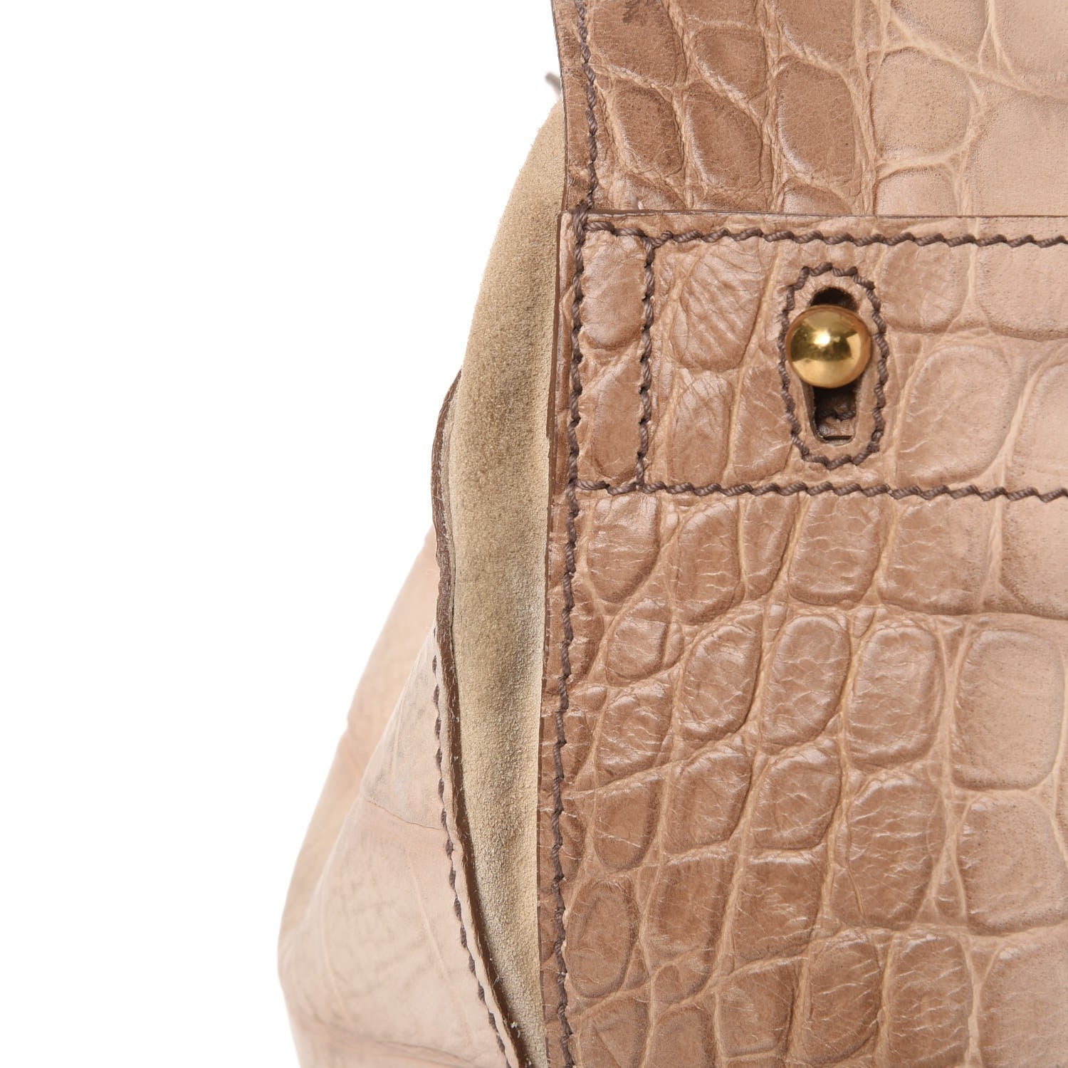 Saint Laurent Nubuck Croc Embossed Large Muse Two Beige 17 of 20
