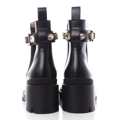 Gucci Calfskin Crystal GG Trip Chelsea Ankle Boots 39.5 Black 7 of 10