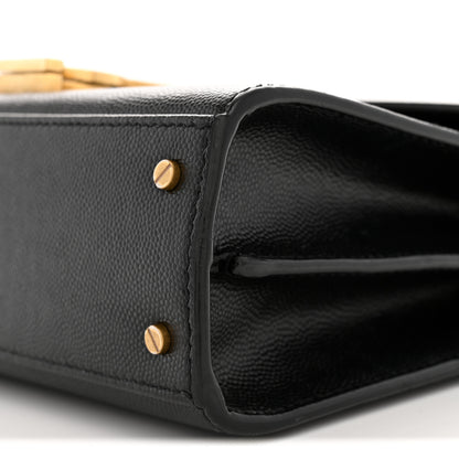 Saint Laurent Grain de Poudre Mini Classic Monogram Cassandra Top Handle Black 10 of 13