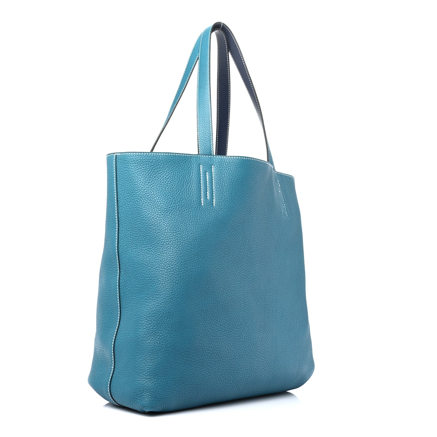 Hermes Taurillon Clemence Double Sens 36 Reversible Tote Bleu Sapphire Izmir 4 of 13