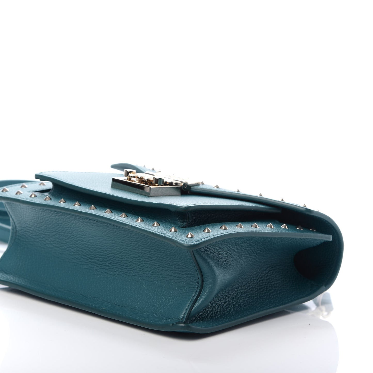 Calfskin Studded Small Patricia Crossbody Bag Deep Lagoon