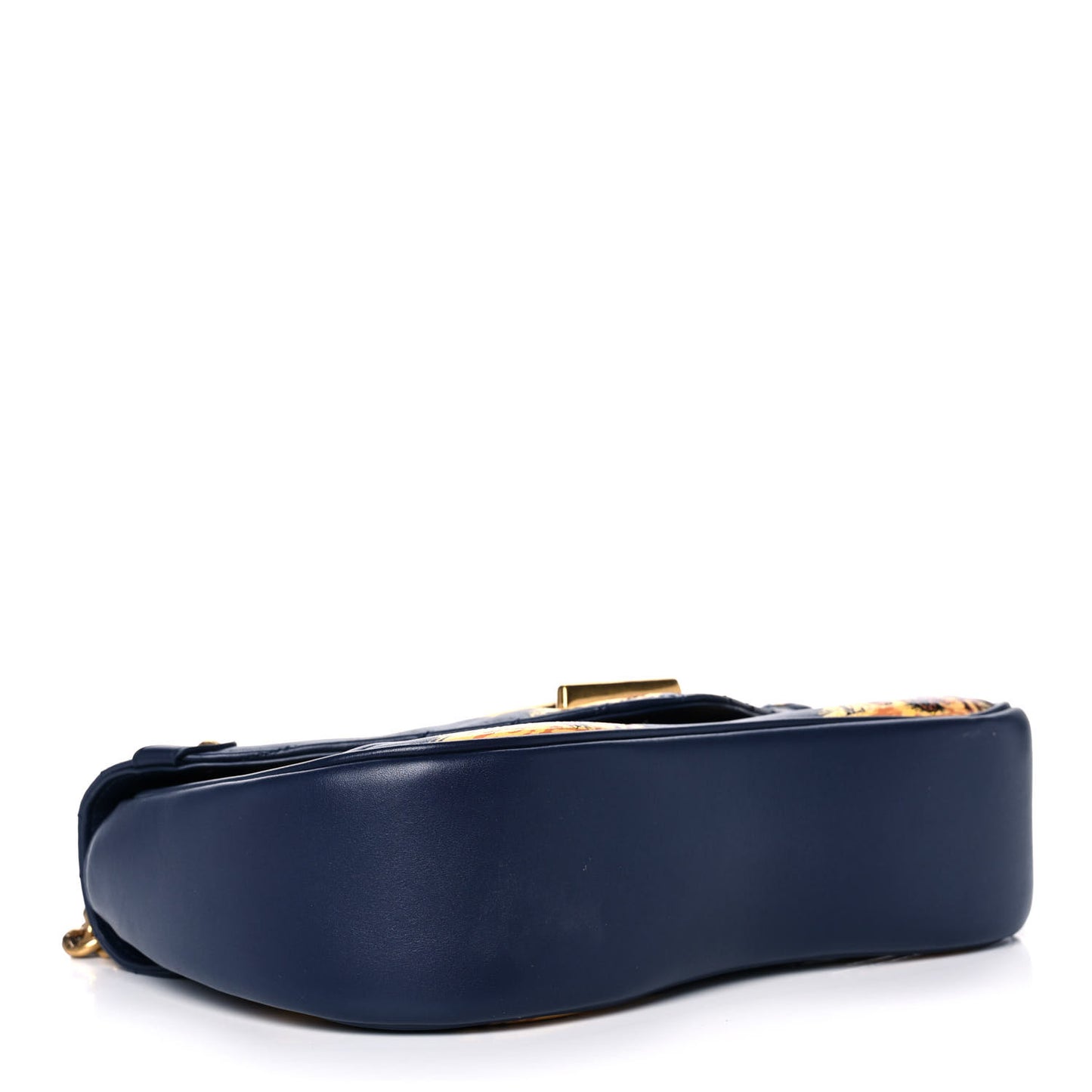Calfskin Leopard Print New Wave Chain MM Navy
