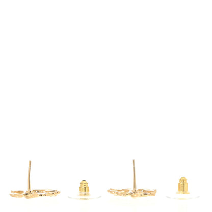 Chanel Metal CC Flower Earrings Gold 3 of 5