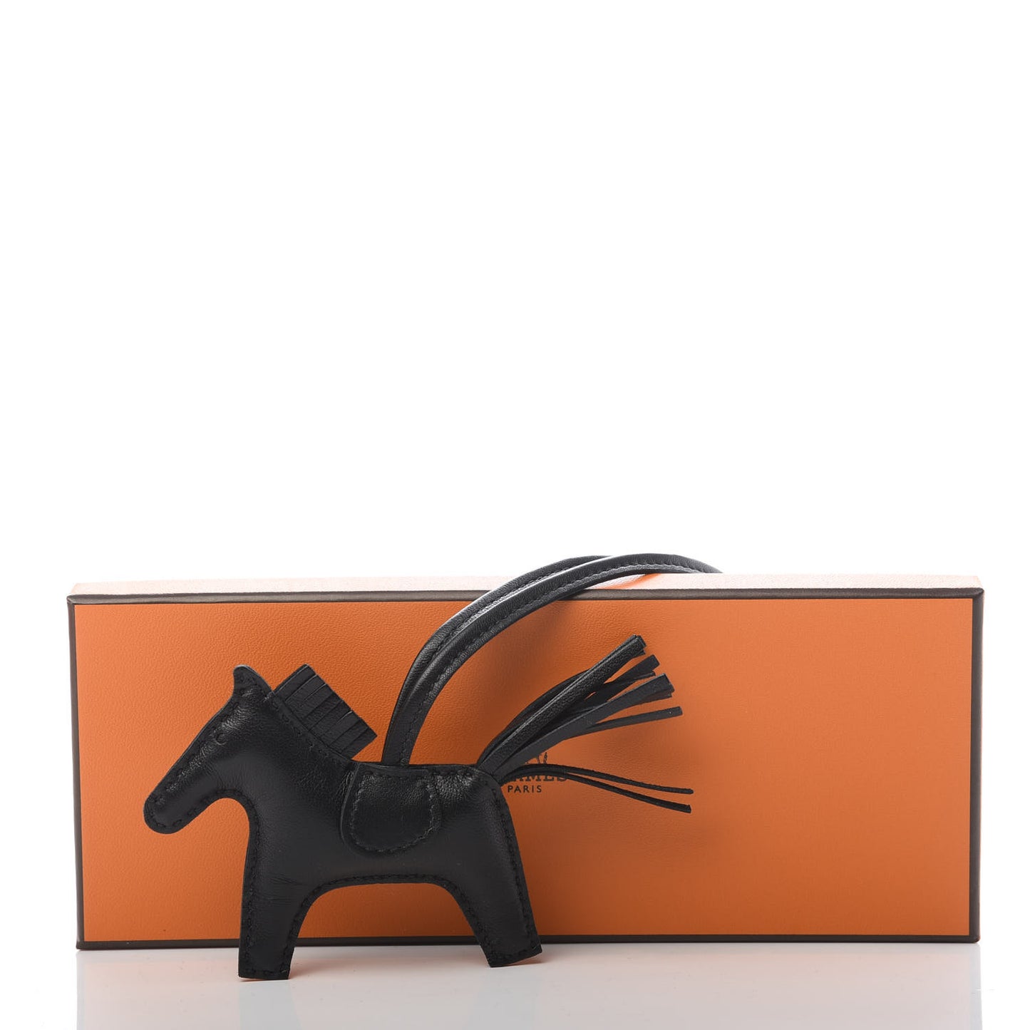 Milo Lambskin Grigri Rodeo Horse Bag Charm PM So Black