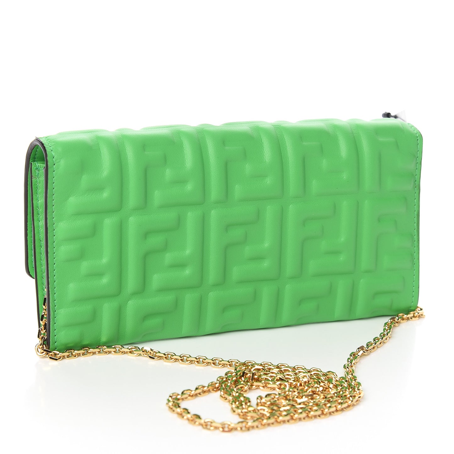 Nappa Matisse FF Embossed Continental Wallet On Chain Tomatillo