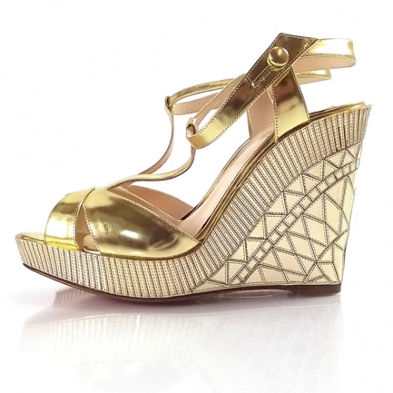 Gold Cotton Club Wedges 38