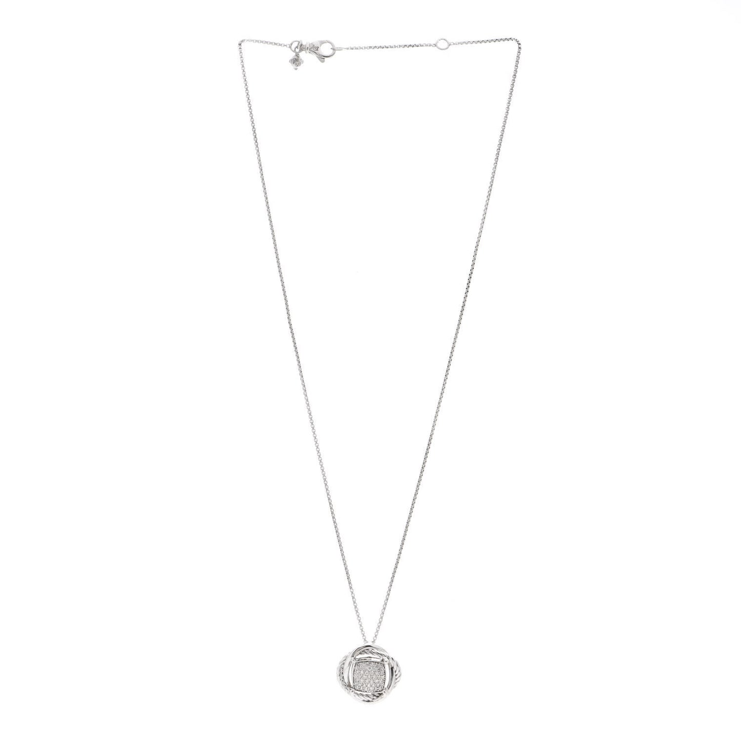 Sterling Silver Diamond 20mm Infinity Pendant Necklace