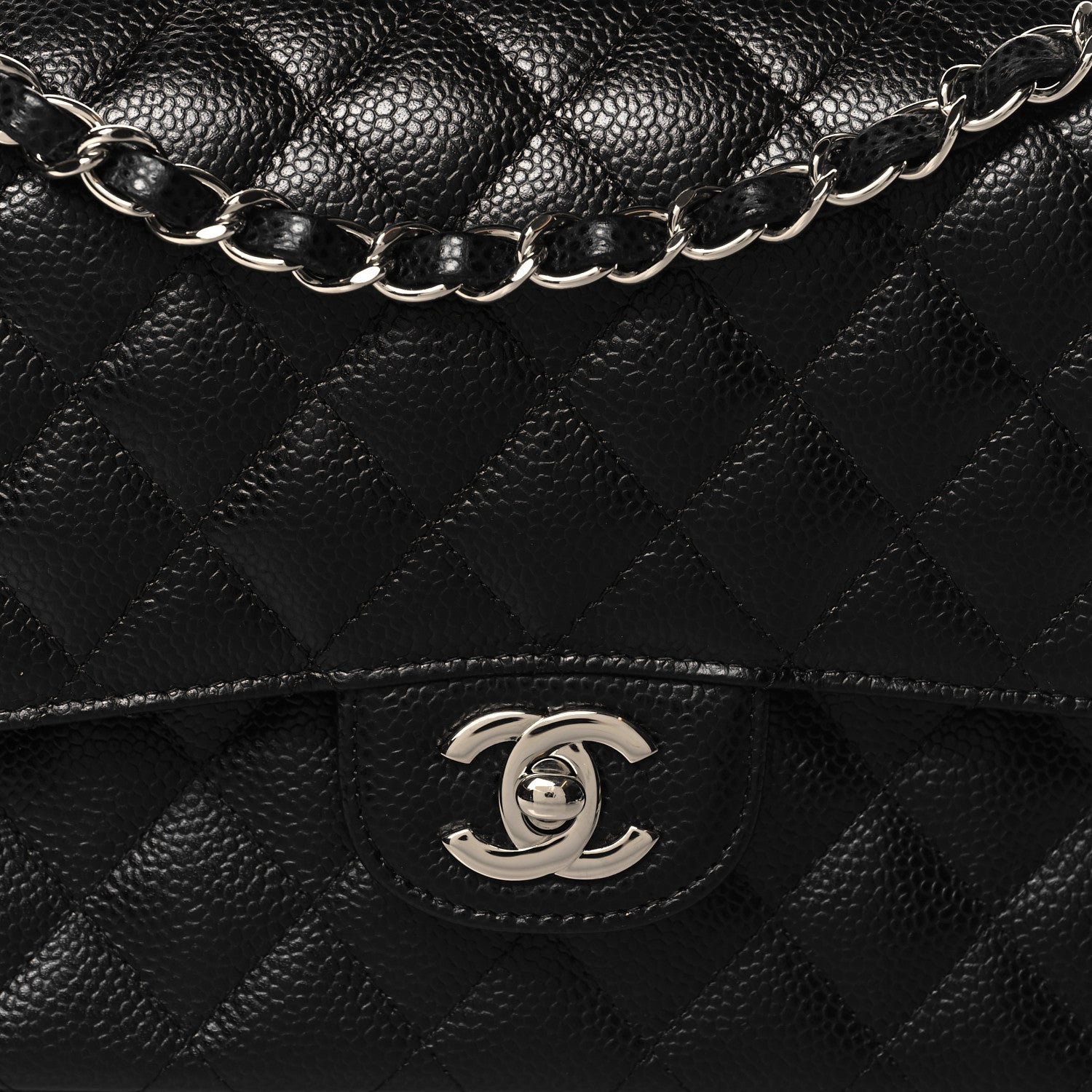 Chanel Caviar Quilted Medium Double Flap Black 8 of 10
