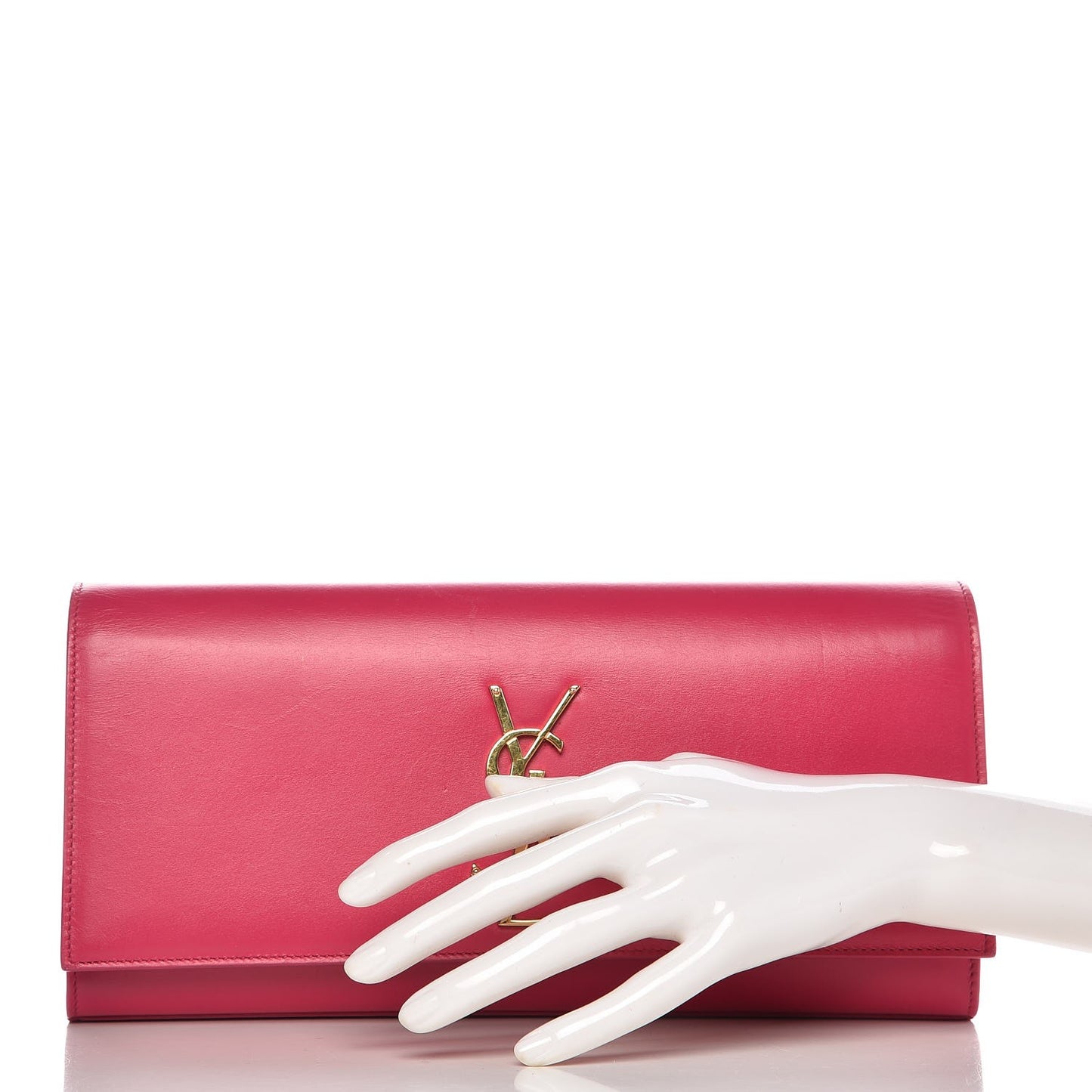Calfskin Classic Monogram Clutch Bubblegum