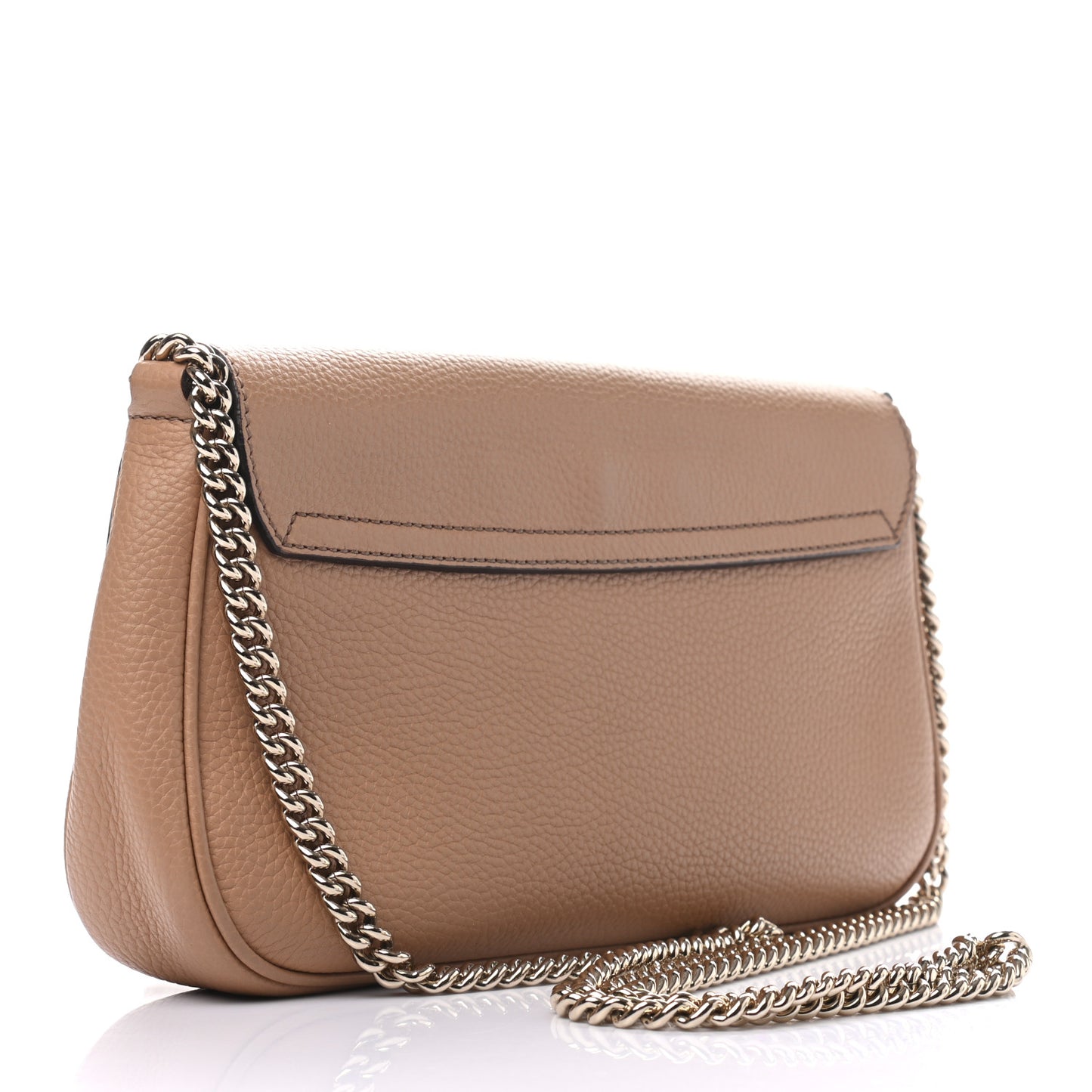 Pebbled Calfskin Medium Soho Flap Crossbody Camelia