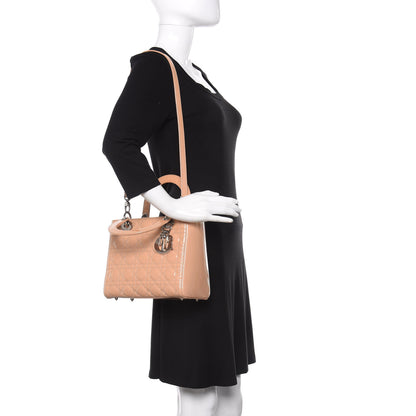 Christian Dior Patent Cannage Medium Lady Dior Beige 2 of 11
