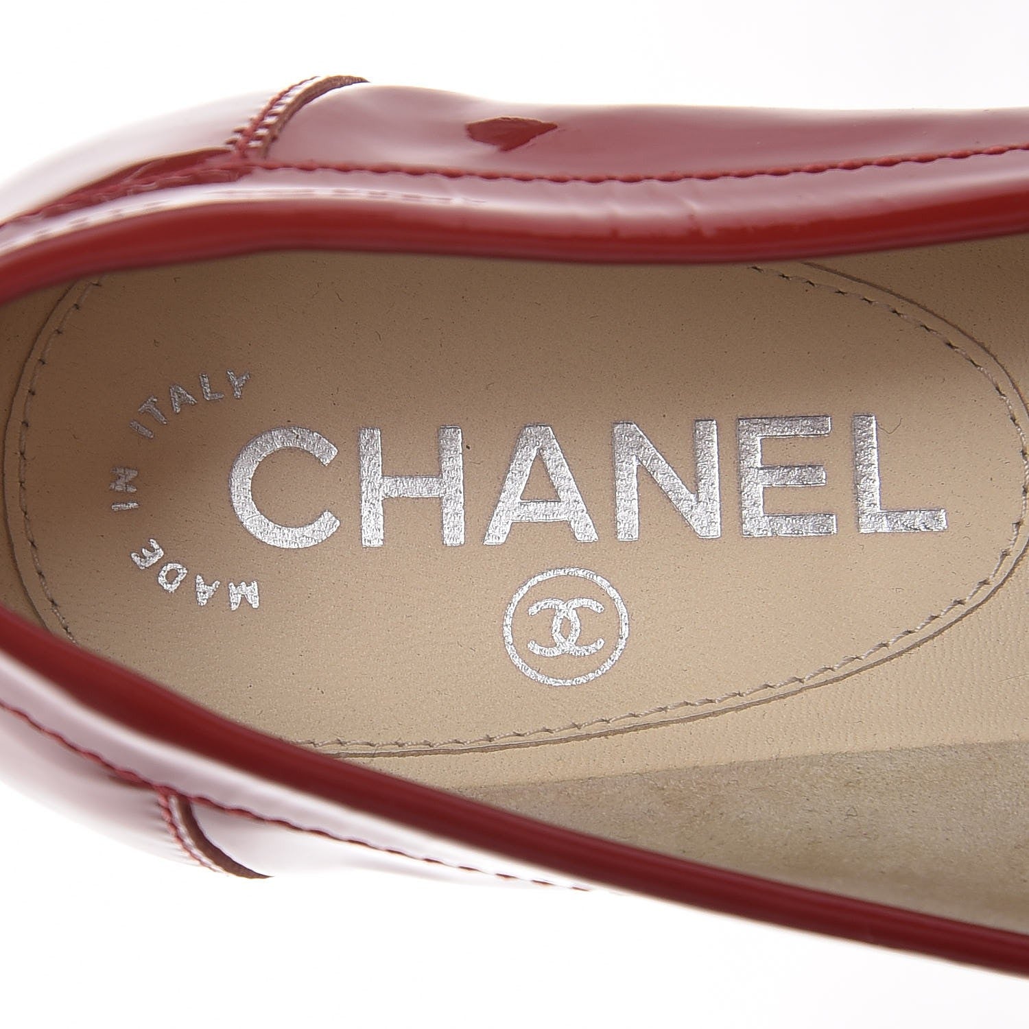 Chanel Patent CC Turnlock Mocassin Loafers 36.5 Red 6 of 14