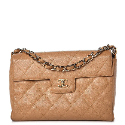 Chanel Caviar Quilted Medium Single Flap Beige 1 of 17