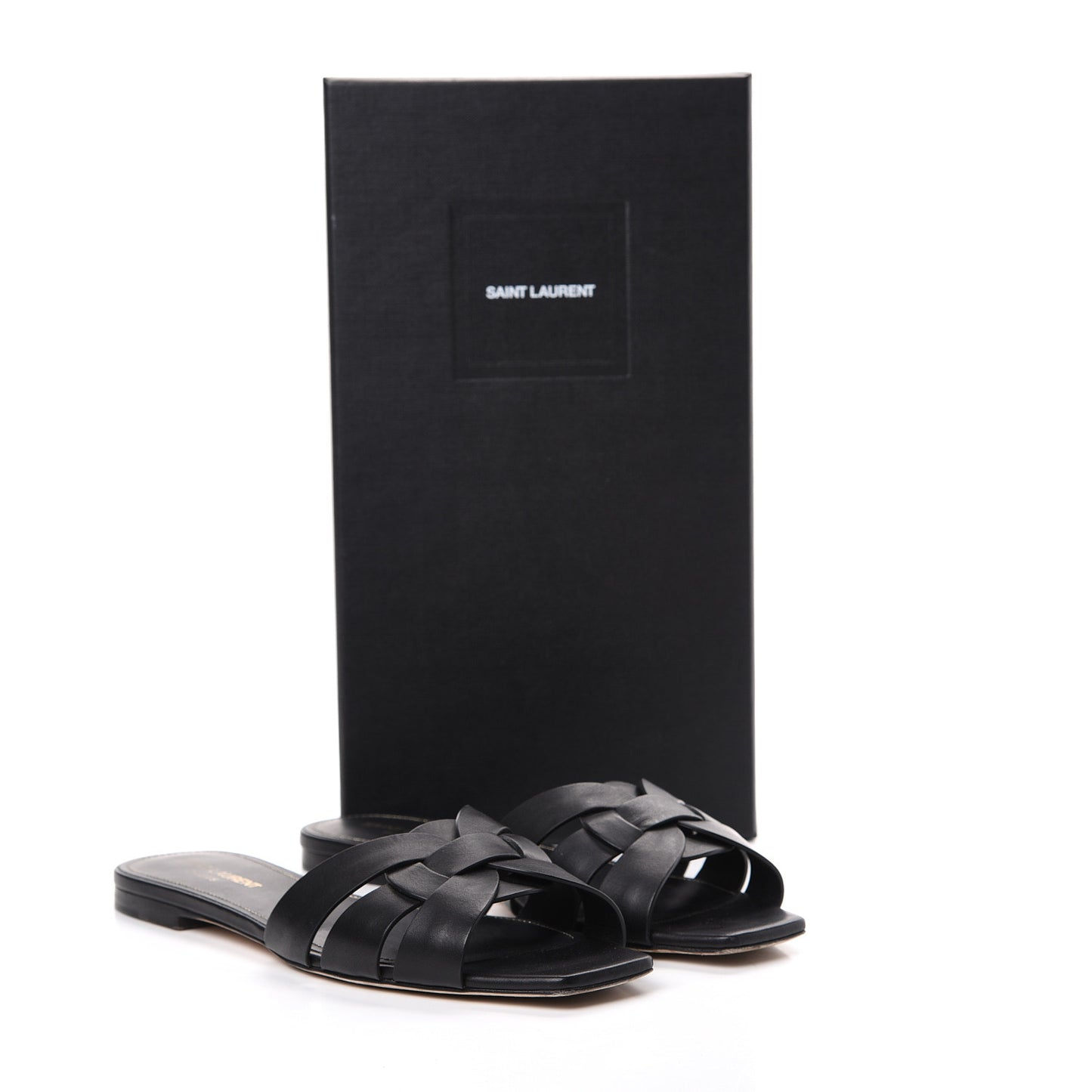 Calfskin Nu Pied 05 Slide Sandals 39.5 Black