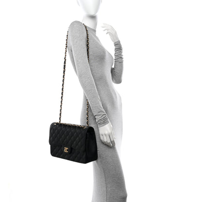 Chanel Caviar Quilted Jumbo Double Flap Black 2 of 11