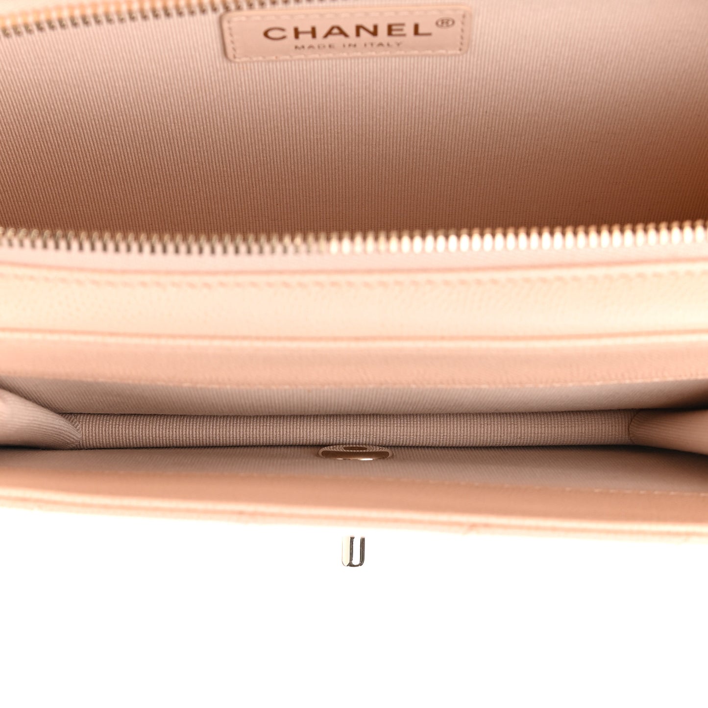Caviar Quilted Large Like A Wallet Flap Light Beige
