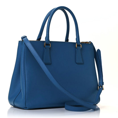 Prada Saffiano Medium Galleria Double Zip Tote Sea Blue 3 of 9
