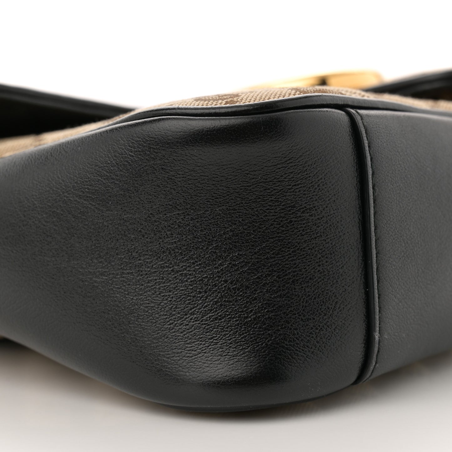 Monogram Azalea Calfskin Matelasse Diagonal Medium GG Marmont Shoulder Bag Beige Ebony Black