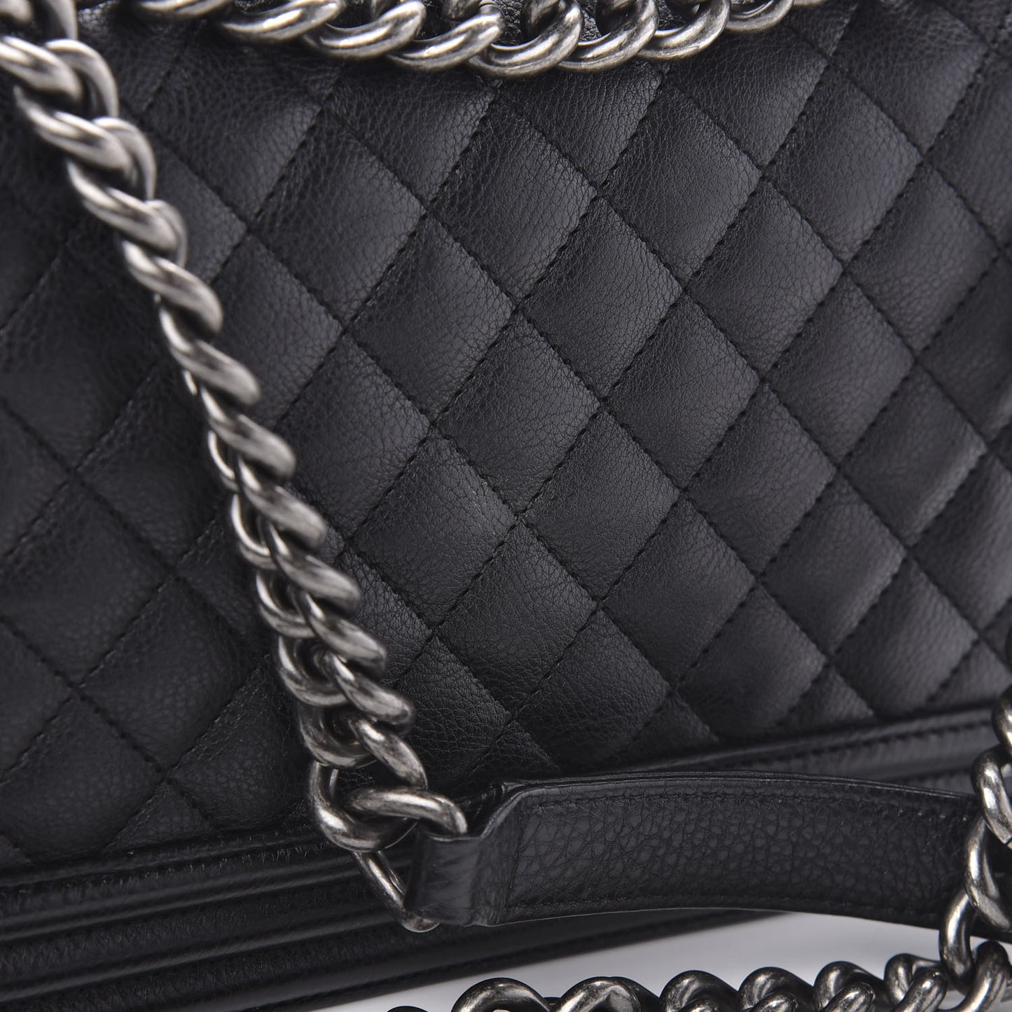 Calfskin Quilted Medium Boy Flap Black