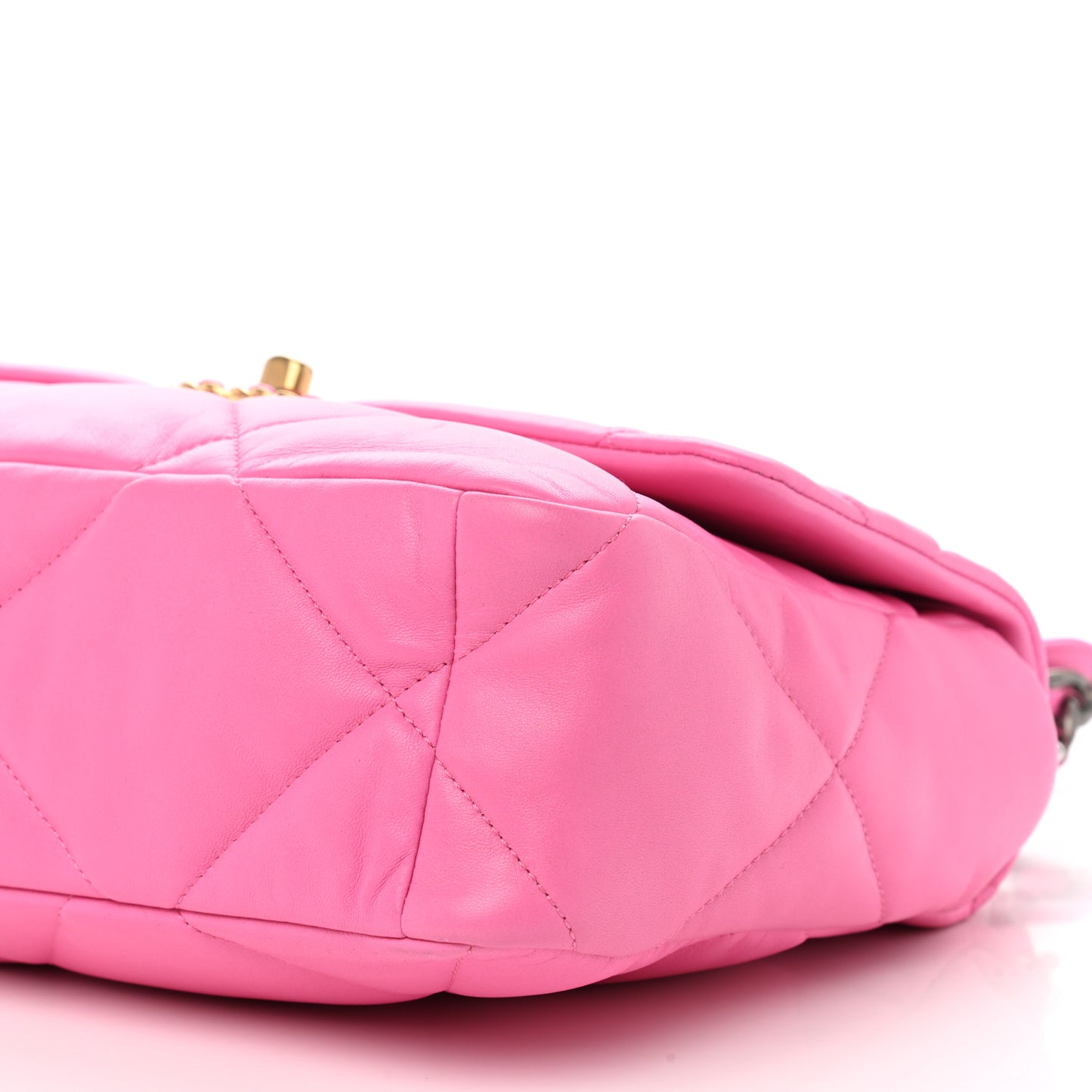 Lambskin Quilted Large Chanel 19 Flap Neon Pink