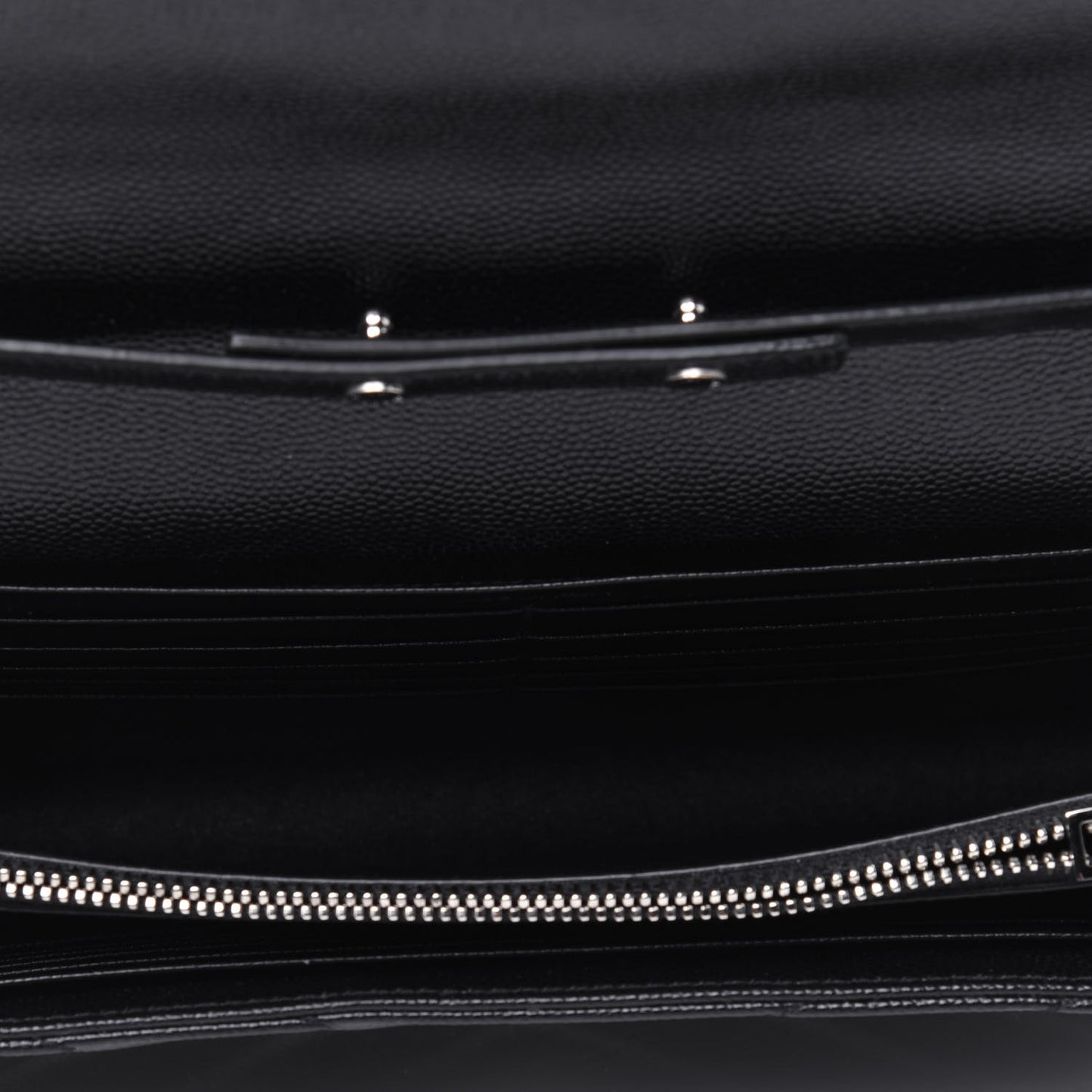 Grain De Poudre Matelasse Chevron Monogram Chain Wallet Black