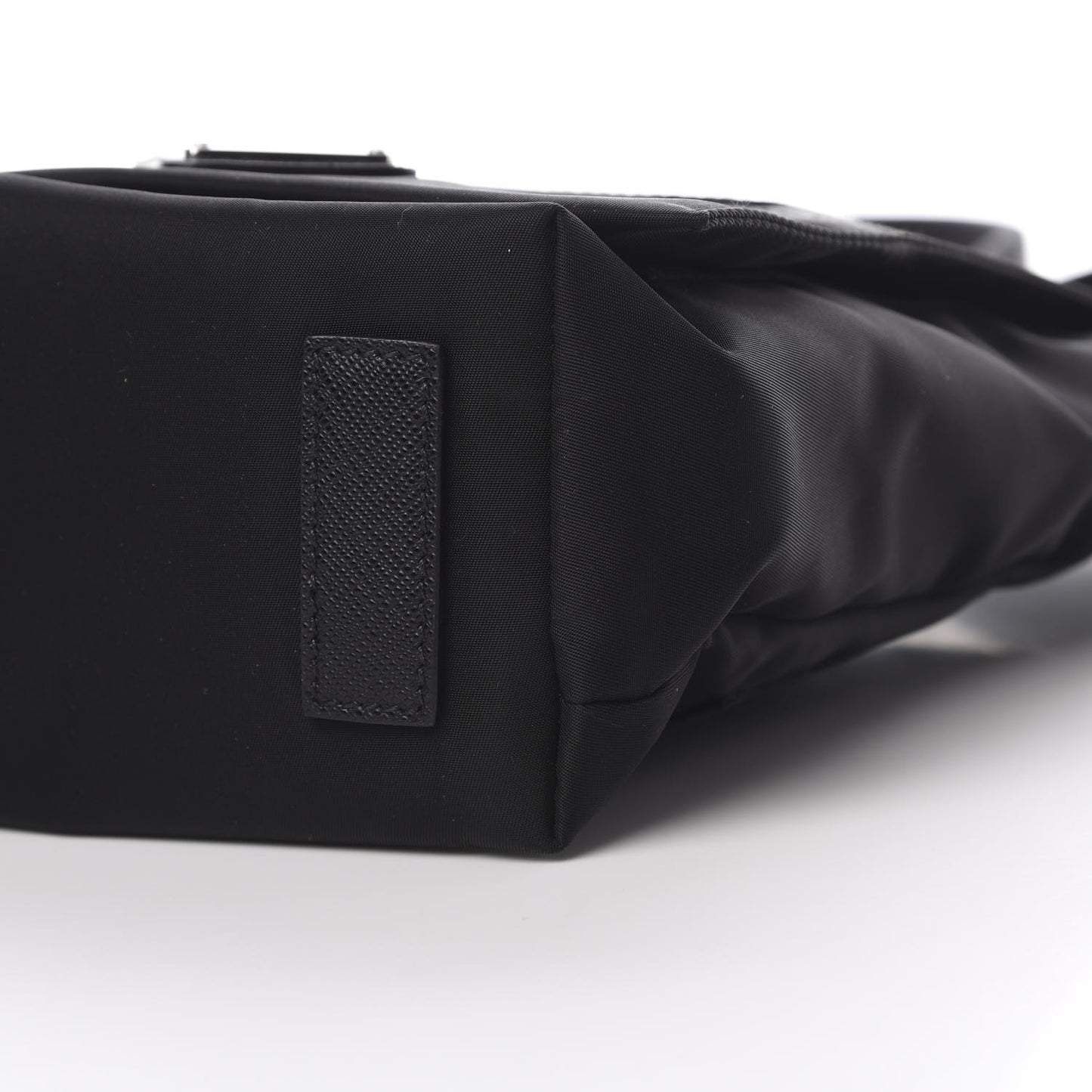 Tessuto Nylon Saffiano Racing Logo Flat Messenger Bag Black