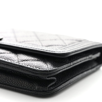 Chanel Caviar Quilted Boy Wallet On Chain WOC Black 11 of 14
