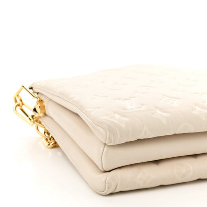 Louis Vuitton Lambskin Embossed Monogram Coussin PM Cream 8 of 9