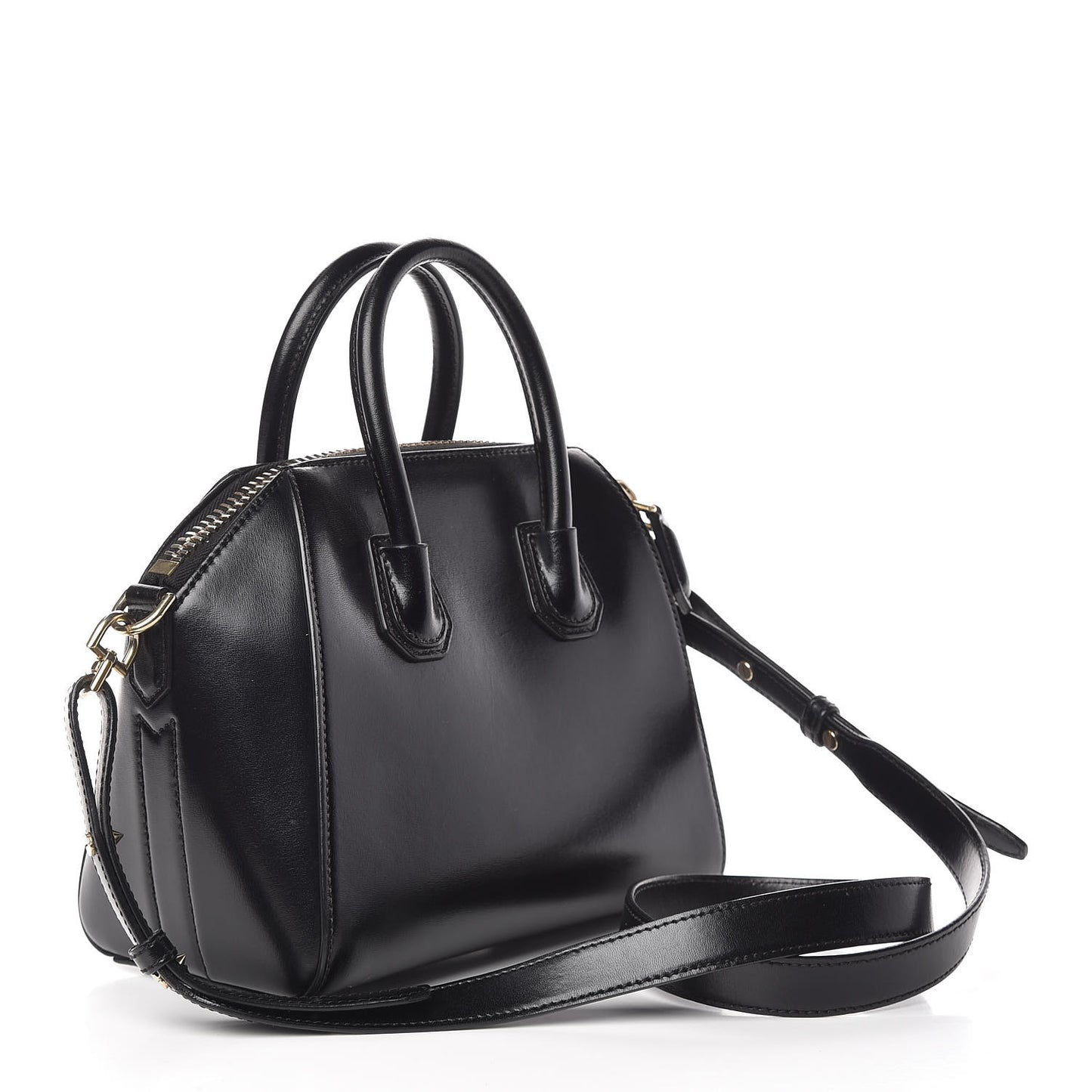 Shiny Lord Calfskin Mini Antigona Black