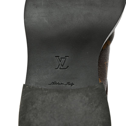 Louis Vuitton Calfskin Monogram Wonderland Flat Ranger Boots 37 Black 8 of 14