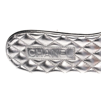 Chanel Metallic Calfskin Flat Sandals 40 Silver 8 of 10