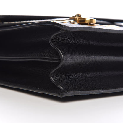 Gucci Calfskin Snakeskin Studded Medium Ottilia Top Handle Bag Black 12 of 13