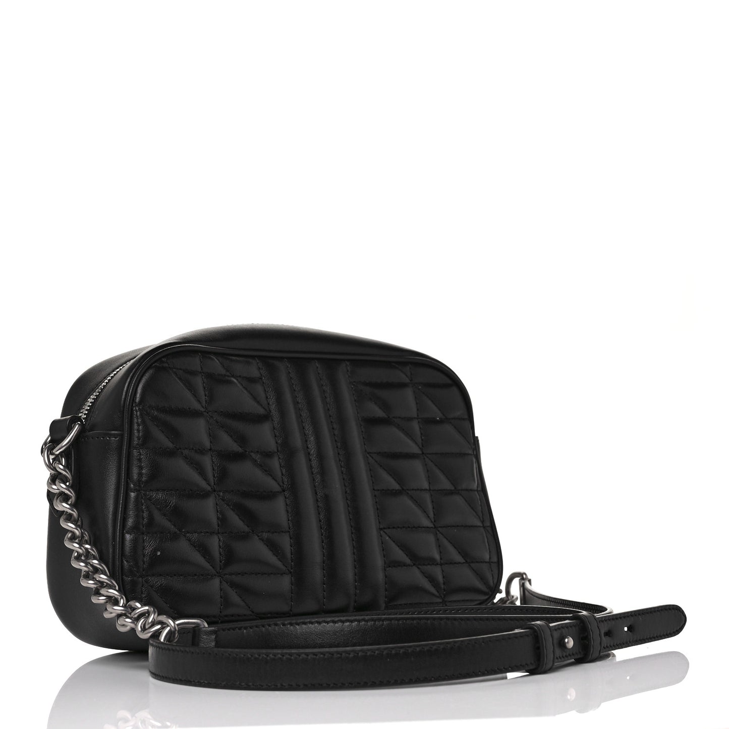 Calfskin Matelasse Aria Small GG Marmont Chain Shoulder Bag Black