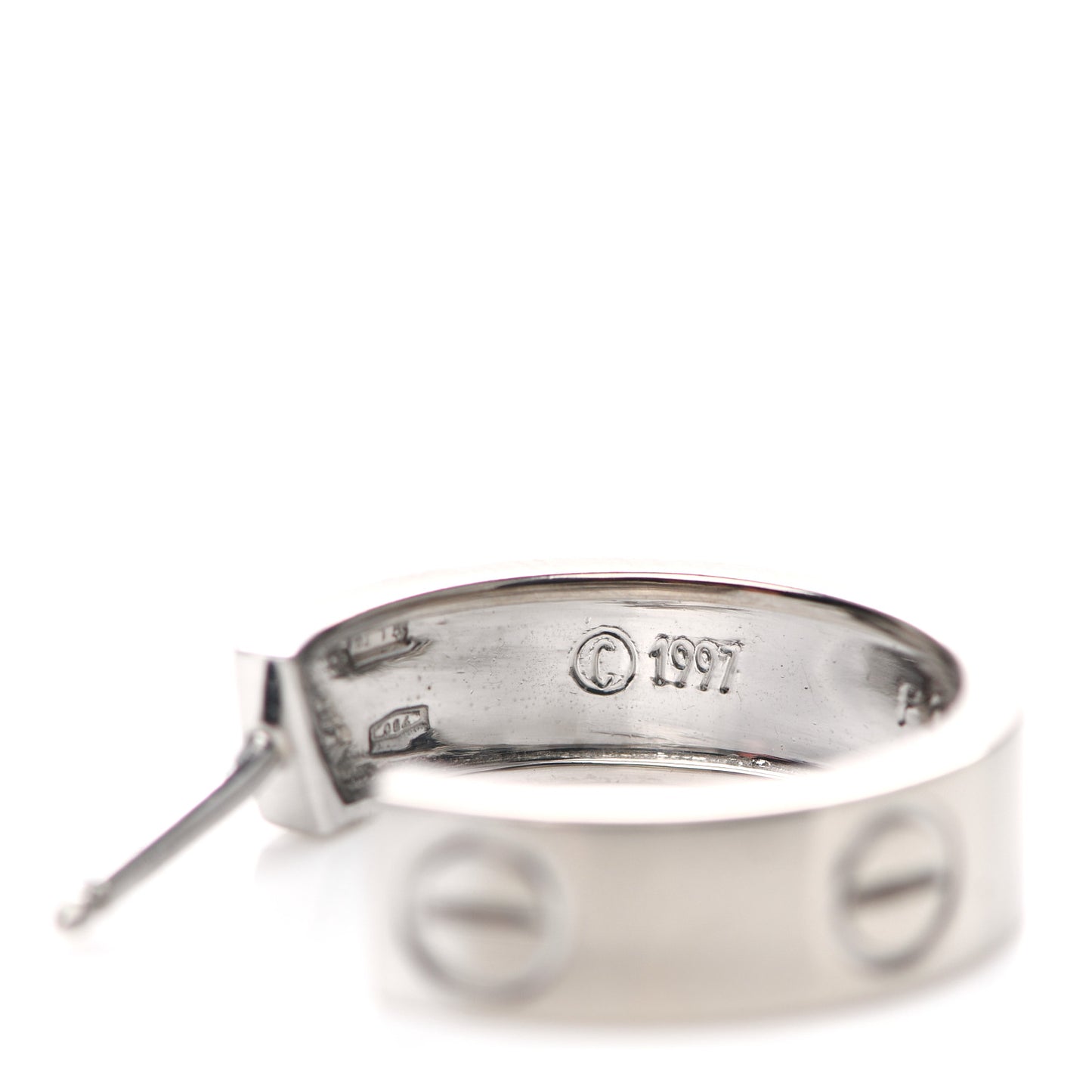 18K White Gold 5.5mm LOVE Hoop Earrings