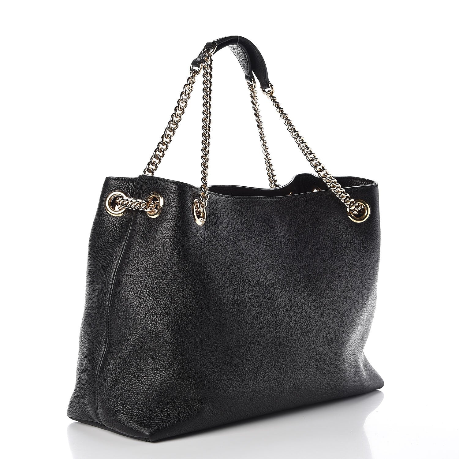 Gucci Pebbled Calfskin Medium Soho Chain Shoulder Bag Black 3 of 7