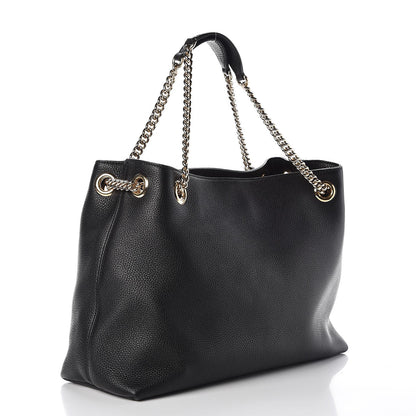 Gucci Pebbled Calfskin Medium Soho Chain Shoulder Bag Black 3 of 7