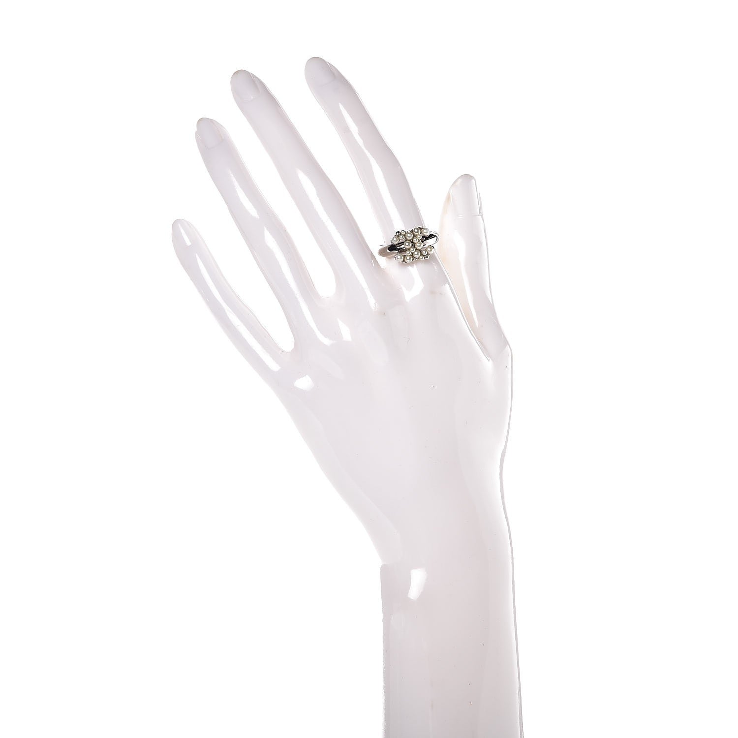 Chanel Pearl CC Ring 7 Silver 2 of 5