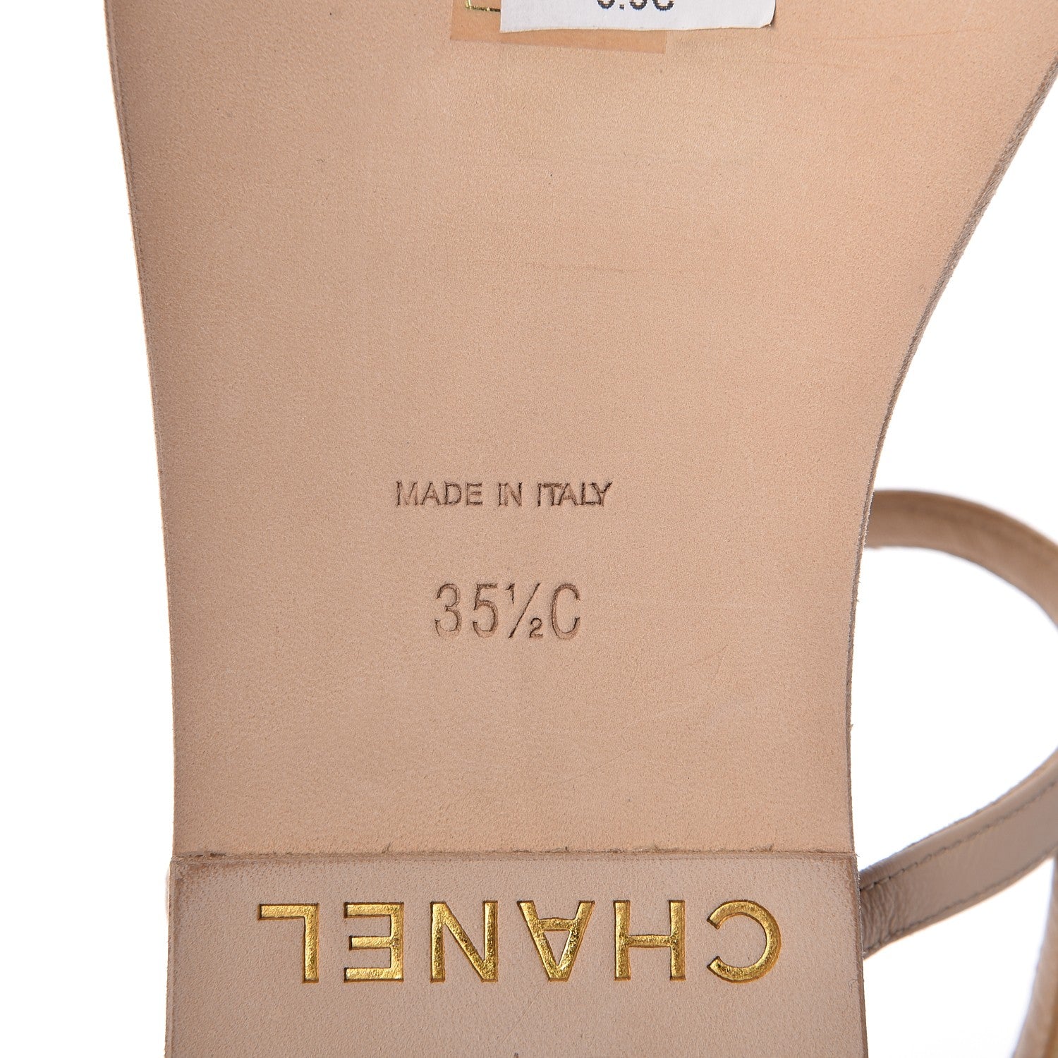 Chanel Lambskin Chain Thong Sandals 35.5 Beige 6 of 8