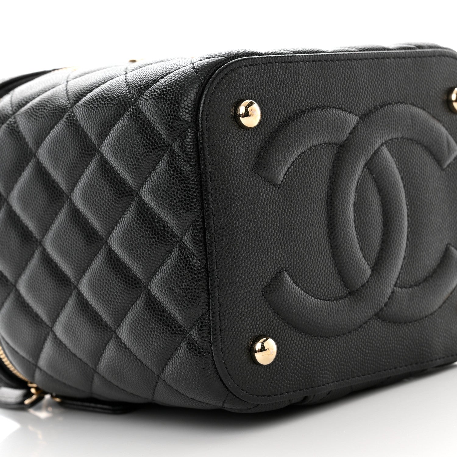 Chanel Caviar Quilted Small Top Handle Vanity Case With Chain Black 9 of 10