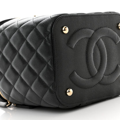 Chanel Caviar Quilted Small Top Handle Vanity Case With Chain Black 9 of 10