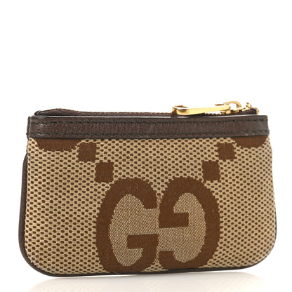 Gucci Monogram Jumbo GG Textured Dollar Calfskin Ophidia Key Case Camel Ebony New Acero 3 of 8
