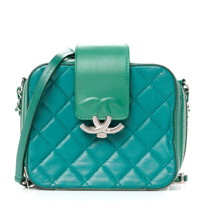 Chanel Lambskin Quilted Mini CC Box Camera Bag Green 1 of 11