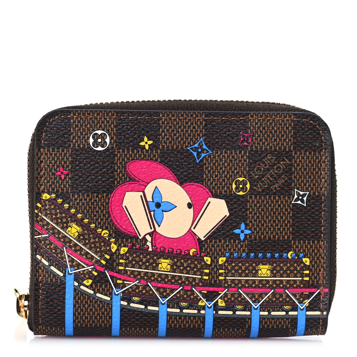 Damier Ebene 2020 Christmas Animation Roller Coaster Zippy Coin Purse Pivoine
