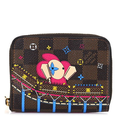 Louis Vuitton Damier Ebene 2020 Christmas Animation Roller Coaster Zippy Coin Purse Pivoine 1 of 8