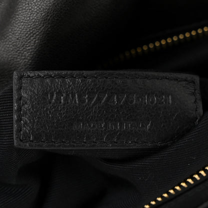 Saint Laurent Lambskin Quilted Medium Loulou Puffer Monogram Chain Satchel Black 7 of 11