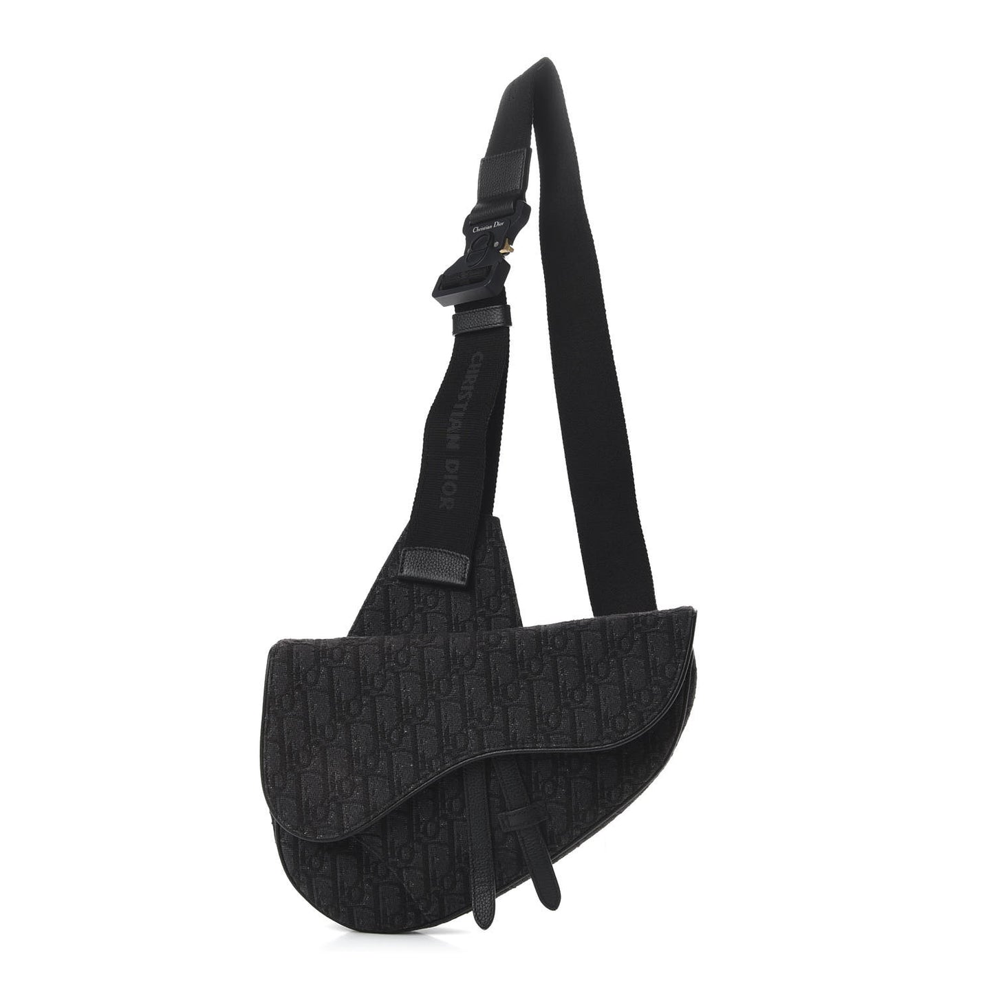 Oblique Mens Saddle Bag Black Blue