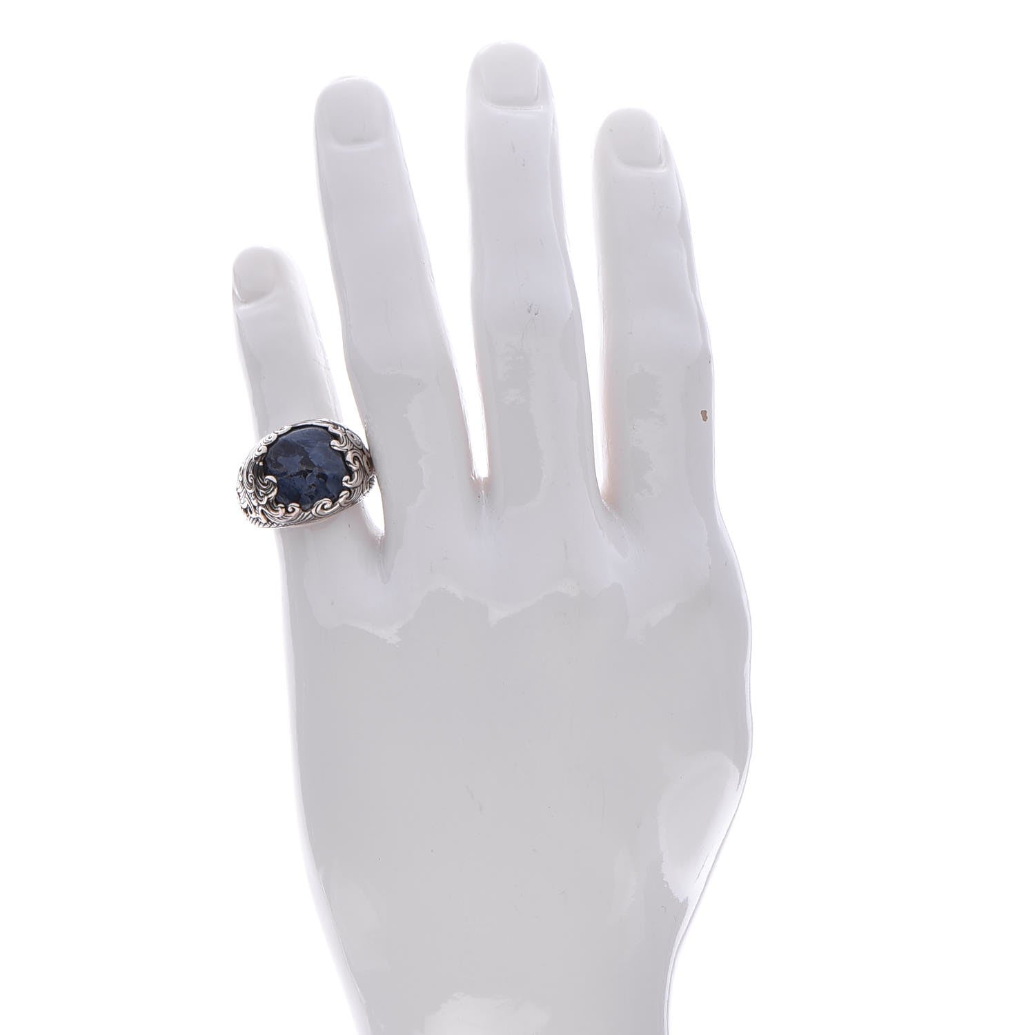 David Yurman Men's Sterling Silver Pietersite Wave Ring 62 10 2 of 6